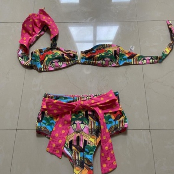 Two piece bikini, summer print, size S - Picture 2 of 3